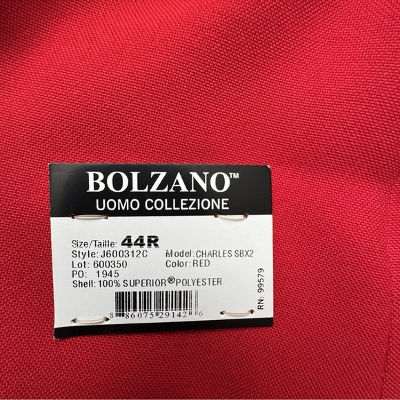 Bolzano Uomo Charles Red Blazer Jacket 44R Superior Polyester Sport Coat Xmas - Picture 9 of 12